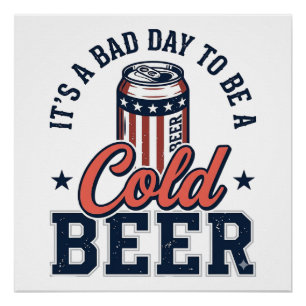 Poster T-shirt vectoriel vintage de bière froide patrioti