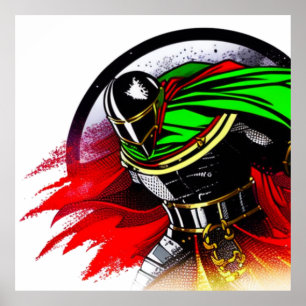 Poster T-Shirt Vibrant Knight Oreiller Jeté Dessous de Ve