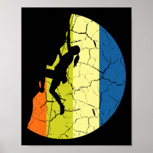 Poster T-shirt vintage d'escalade de roche montagnard rét