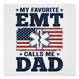 Poster T-shirt vintage patriotique Mon EMT préféré m'appe