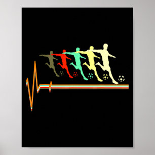 Poster T Shirt Vintage Rétro Football Battement de Coeur