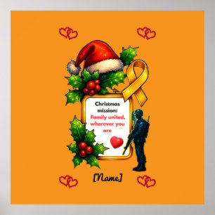 Poster T-shirts de Noël militaires pour familles assortie