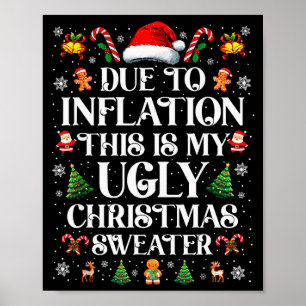 Poster T-shirts drôles de Noël en raison de l'inflation p