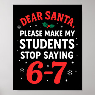 Poster T-shirts drôles de Noël pour professeur pour élève