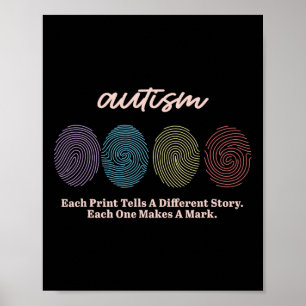 Poster T-shirts empreintes digitales Autism