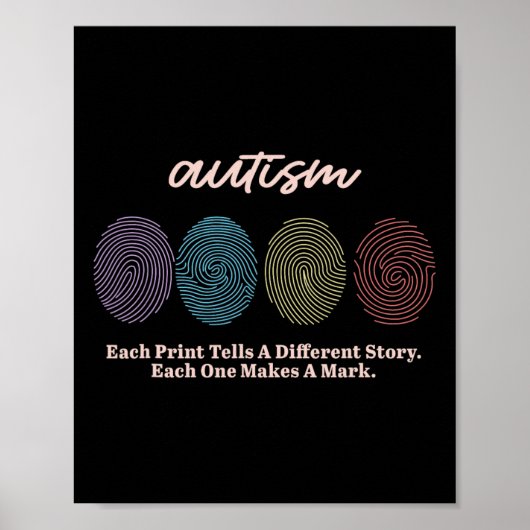 Poster T-shirts empreintes digitales Autism (Devant)