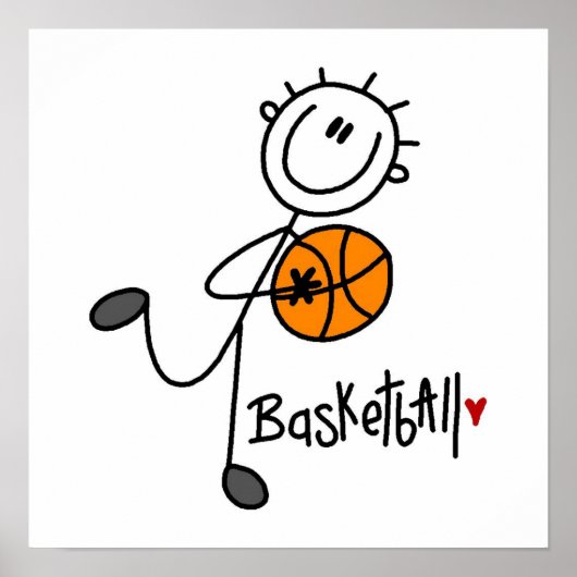 Poster T-shirts et cadeaux de basketball simple Figure (Devant)