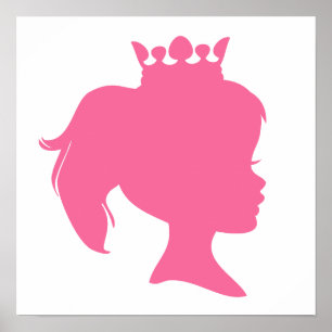 Poster T-shirts et cadeaux de la princesse Silhouette ros