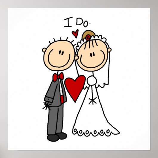 Poster T-shirts et cadeaux de mariage Couple I Do (Devant)