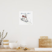 Poster T-shirts et cadeaux Polar Bear Love to Ski (Cuisine)