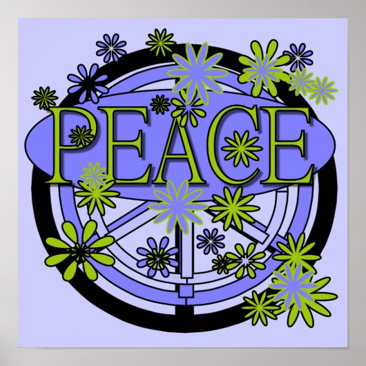 Poster T-shirts et cadeaux Purple and Lime Peace (Devant)