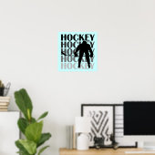 Poster T-shirts et cadeaux Silhouette de hockey (Bureau à domicile)