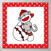 Poster T-shirts et cadeaux Sock Monkey Baseball (Devant)