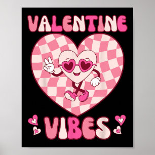 Poster T-shirts Rétro Groovy Saint-Valentin Vibes Saint-V