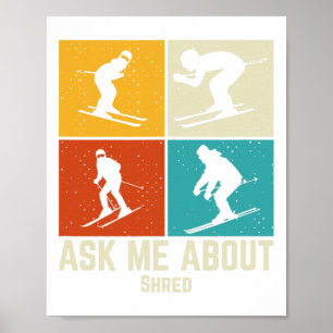 Poster T Ski Shred Montagne Ski Hommes Et Femmes