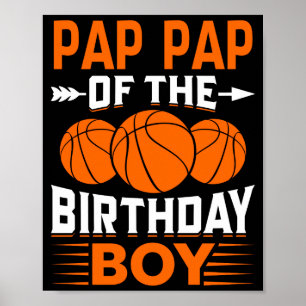 Poster T t shirt basket pour le garçon qui fête son anniv