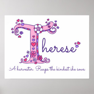 Poster T Thérèse nom initial de l'art du gribouillage sig