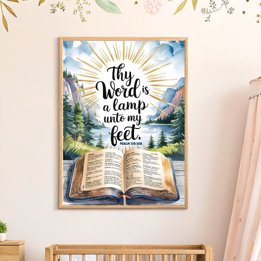 Poster Ta Parole est une Lampe Christian Nursery Wall Art