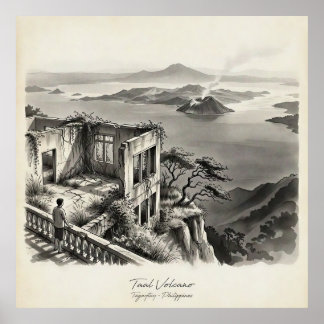 Poster Taal Volcano Tagaytay Philippines Landscape