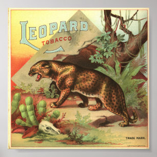 Poster Tabac 1900 de léopard
