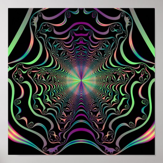 Poster Tabac Abstrait Pastel Fractal Web (Devant)
