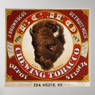 Poster Tabac de mastication de coupe fine d'écho