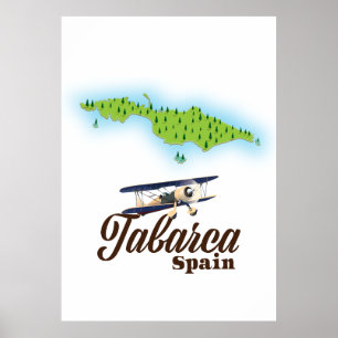 Poster Tabarca Spain Beautiful map