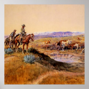 Poster « Tabassé » Art occidental par Charles M Russell