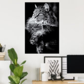 Poster Tabby à cheveux longs en argent (Bureau à domicile)