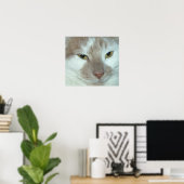 Poster Tabby blanc et orange (Bureau à domicile)