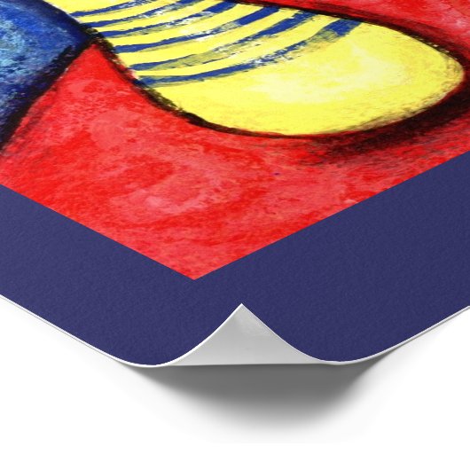 Poster Tabby Cat Avec Art Rose (Coin)