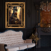 Poster Tabby Cat dans un Steampunk Outfit AI Généré