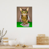 Poster Tabby Cat Jouer Poker (Cuisine)