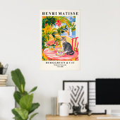 Poster Tabby Cat Matisse Print Funny Espresso Art (Bureau à domicile)