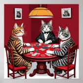 Poster Tabby Cats Jouer Au Poker (Devant)