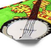 Poster Tabby Chat avec Banjo Mini Art populaire (Coin)