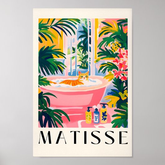 Poster Tabby Chat Dans Une Baignoire, Amusante Salle De B (Devant)