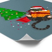 Poster Tabby Chat géométrique jouant avec le cadeau de no (Coin)