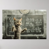 Poster Tabby Cheerful Cat Enseigner Math En Classe (Devant)