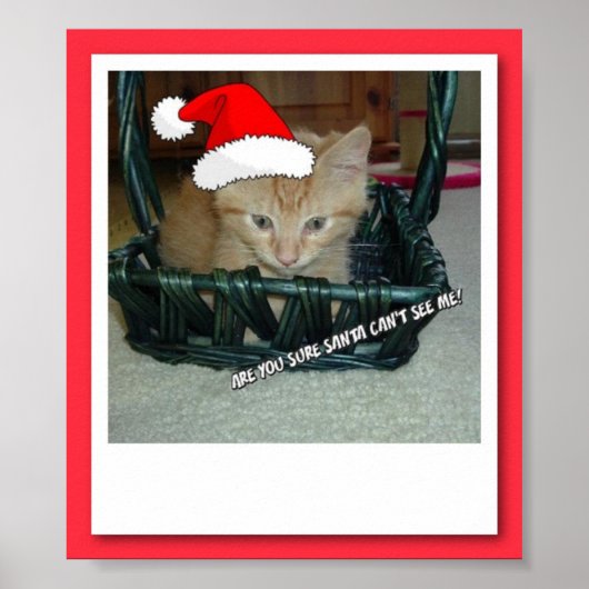 Poster Tabby de Noël Orange Kitty Chat (Devant)