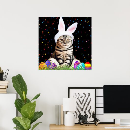 Poster Tabby de Pâques (Bureau à domicile)