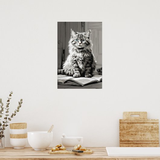 Poster Tabby Gris (Cuisine)