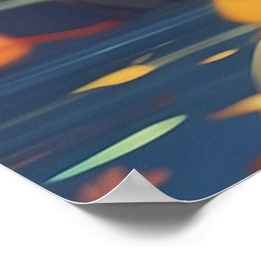 Poster *~* Tabby Jump Fall Leaves Kitten 5:4 Cat AP68 (Coin)