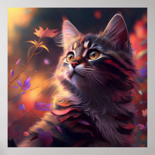 Poster Tabby Kitten coloré