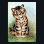 Poster Tabby Kitten, Louis Wain<br><div class="desc">Louis Wain (5 August 1860 – 4 July 1939) was an English artiste known for his drawings,  which consistently featured anthropomorphized large-eyed cats and kittens. In his later years he may have suffered from schizophrenia (although this claim is disputed),  which,  according to some psychiatrists,  can be seen in his works. Quote:Wikipedia</div>