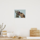 Poster Tabby Kitten Obtenir Un Pit Bull Baiser (Cuisine)