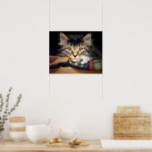 Poster Tabby Kitten réfléchi (Cuisine)