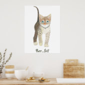 Poster Tabby Kitten White (Cuisine)