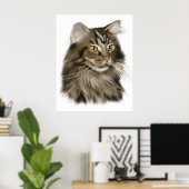 Poster Tabby noir Maine Coon Cat (Bureau à domicile)