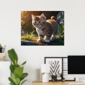 Poster *~* TABBY observer Kitty Cat 5:4 Feline Kitten (Bureau à domicile)